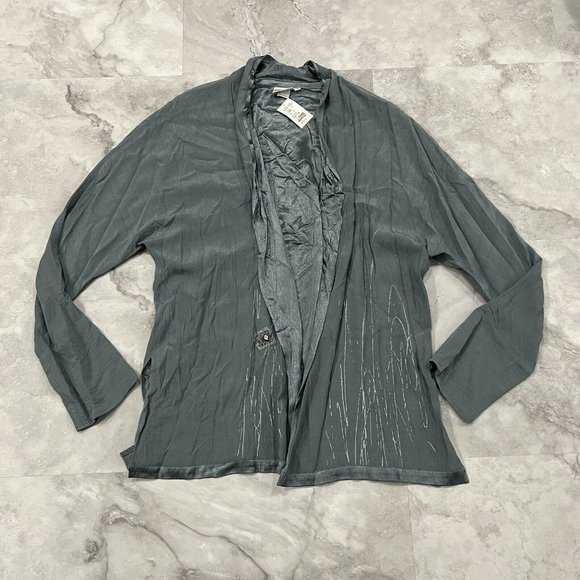 Kd Spring Womens Lagenlook Dress With Cardigan Art to Wear Green Size Large L - Picture 8 of 11